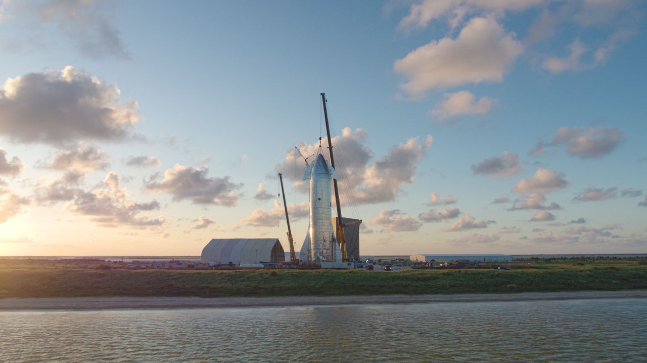 SpaceX&rsquo;s newly assembled Starship Mk1 prototype stands tall at the company&rsquo;s launch facility in Cameron County, Texas, ahead of Elon Musk&rsquo;s big announcement on Sept. 28, 2019.