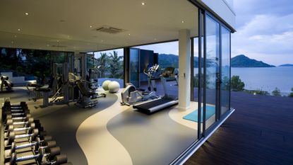 Home gym in a luxury villa