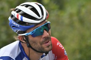 Team GroupamaFDJ rider Frances Thibaut Pinot rides during the 13th stage of the 107th edition of the Tour de France cycling race 191 km between ChatelGuyon and Puy Mary on September 11 2020 Photo by Marco Bertorello AFP Photo by MARCO BERTORELLOAFP via Getty Images