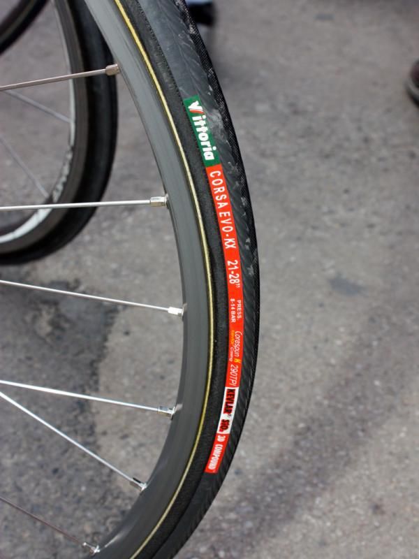 Scheldeprijs's lack of cobbles allowed Euskaltel-Euskadi riders to use these rather narrow tires.