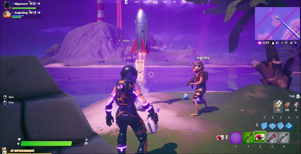 The Coral Buddies launch a retro rocket in Fortnite Chapter 2 Season 3.