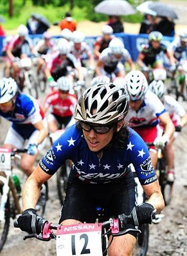 Mary McConneloug (Kenda/Seven) leads the racers
