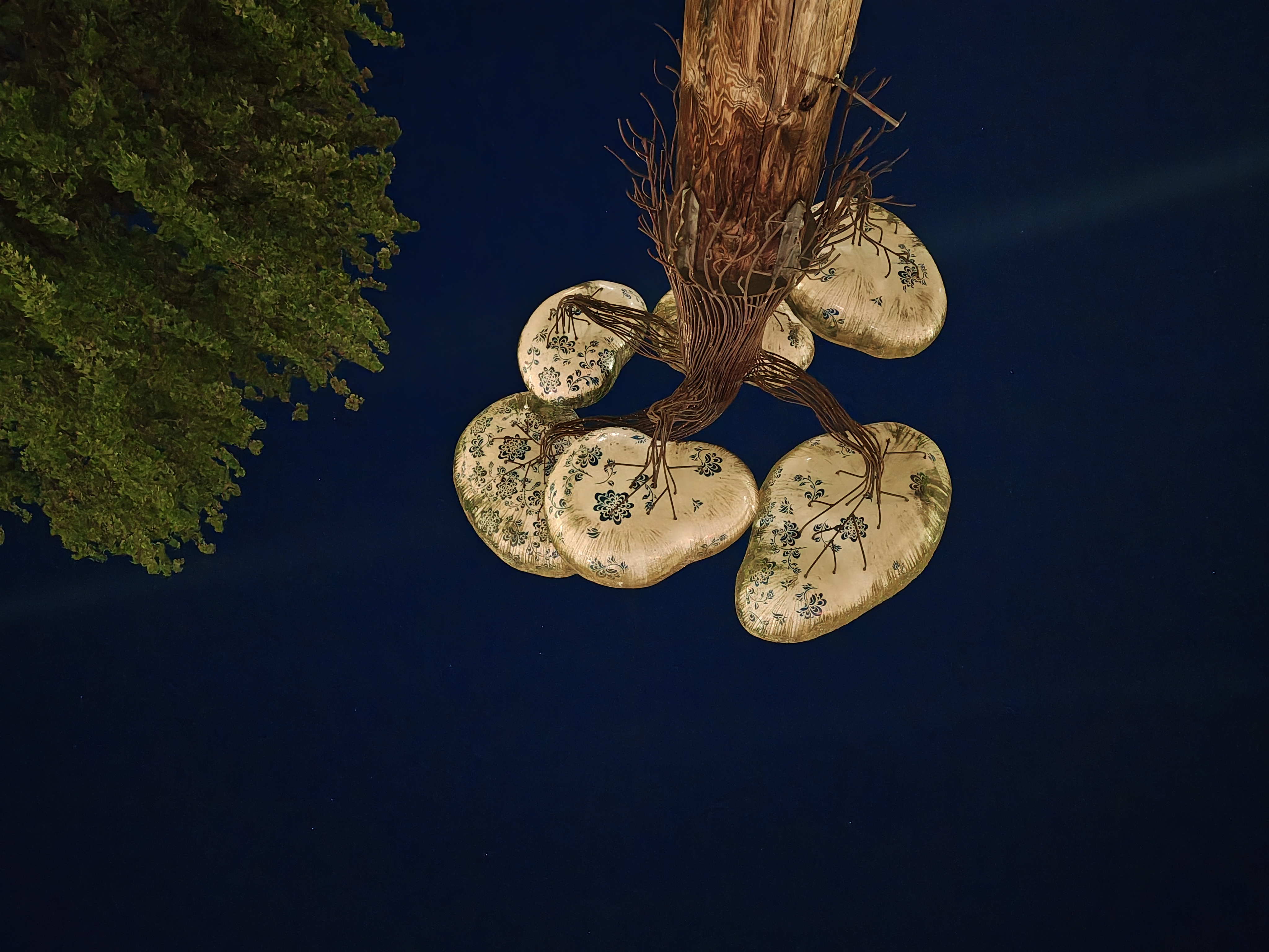 An art installation shaped like a tree
