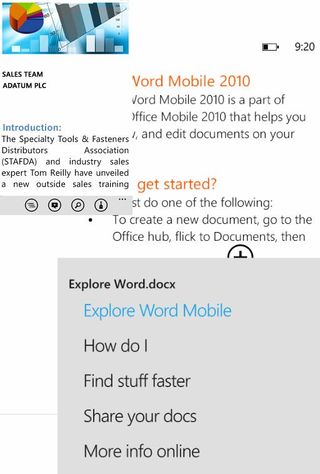 Windows phone 7 word outline