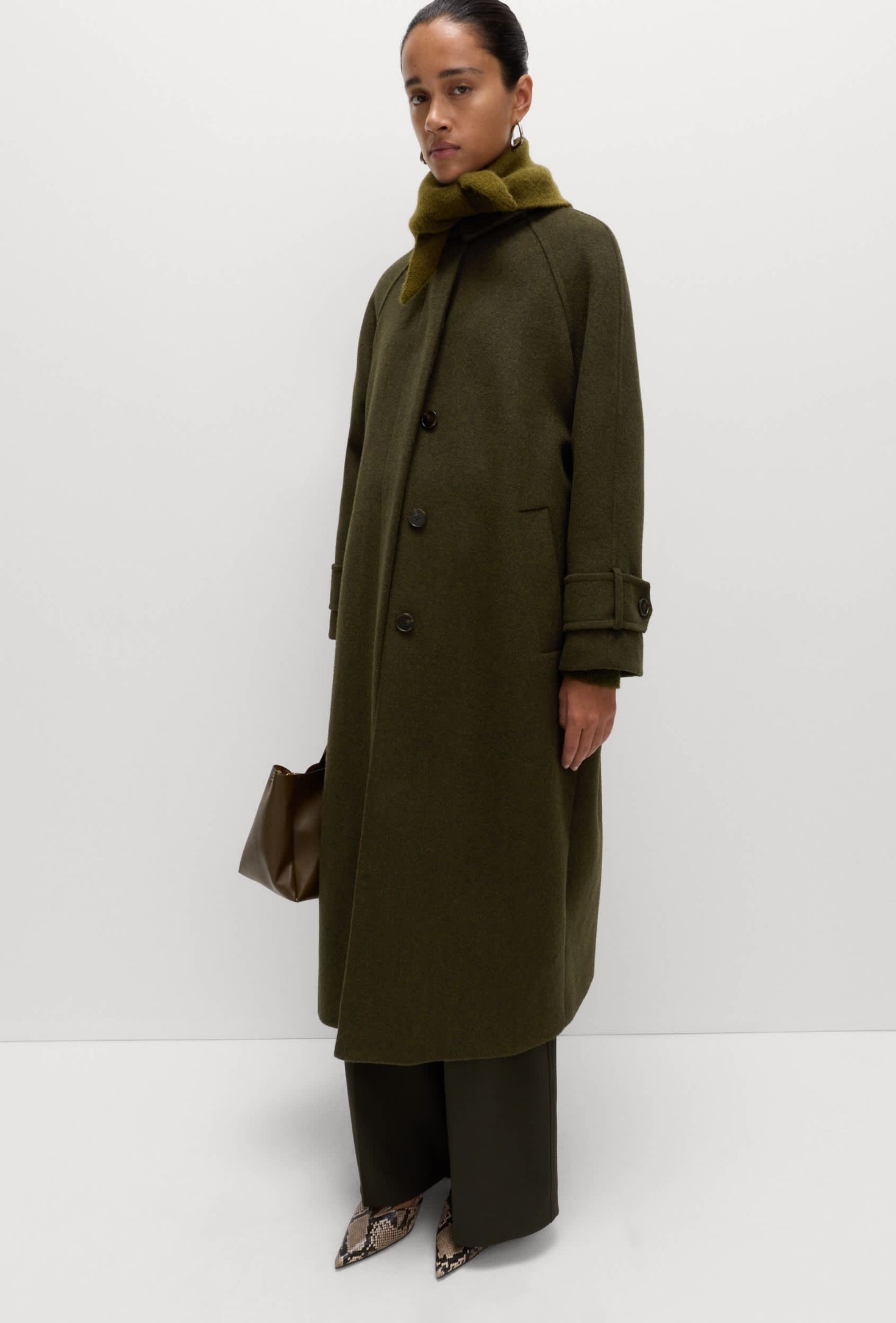 Wool Blend Collared Car Coat