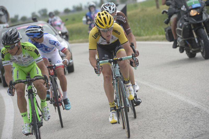 Nick van der Lijke (LottoNL-Jumbo) on the front of the break