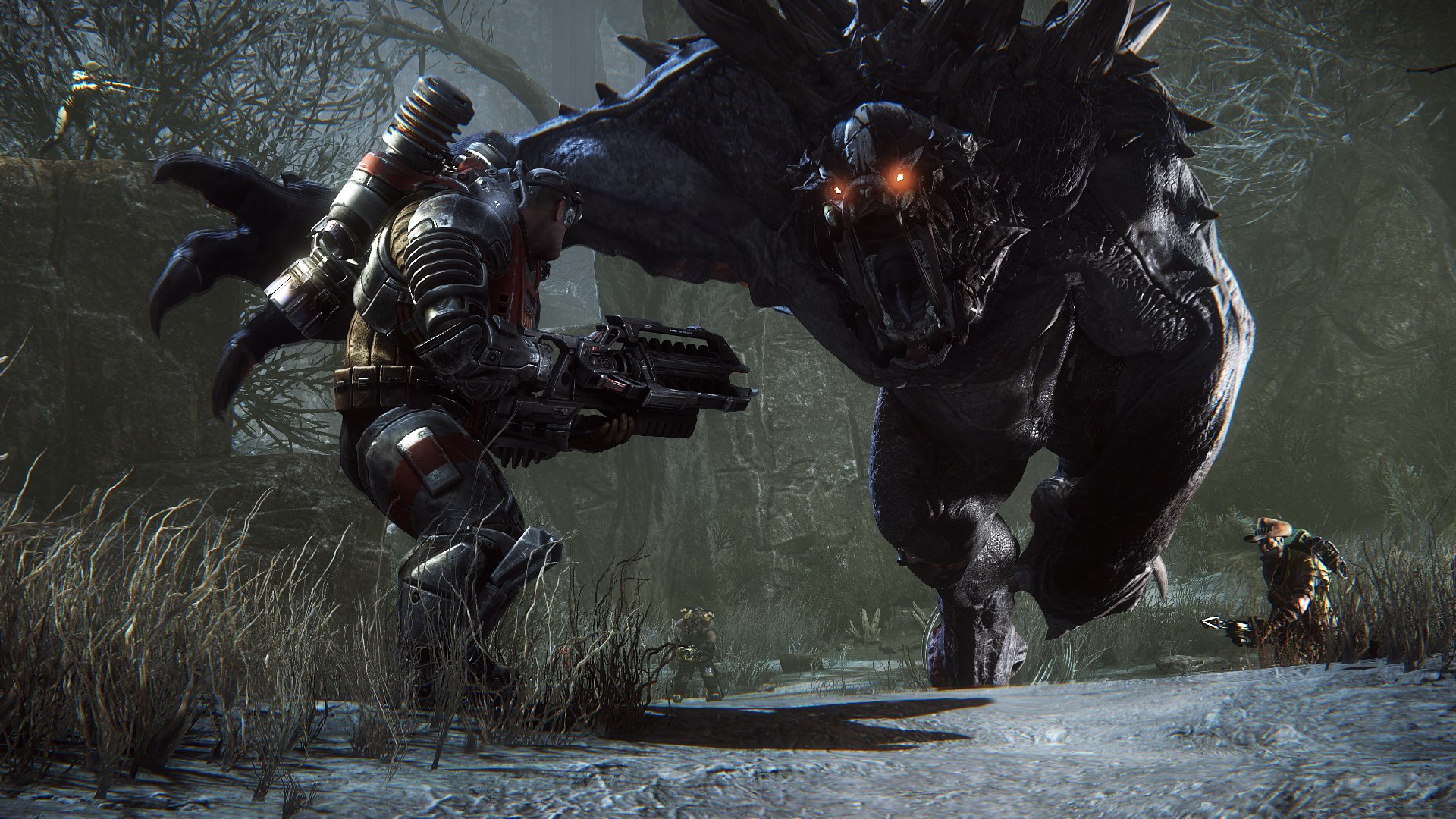 Evolve goliath chases down hunters as they play evolve