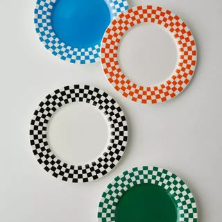 Check design plates in assorted colors