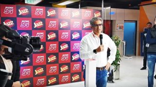 Jazz CEO Aamir Ibrahim announcing the company’s 5G trial in Islamabad.