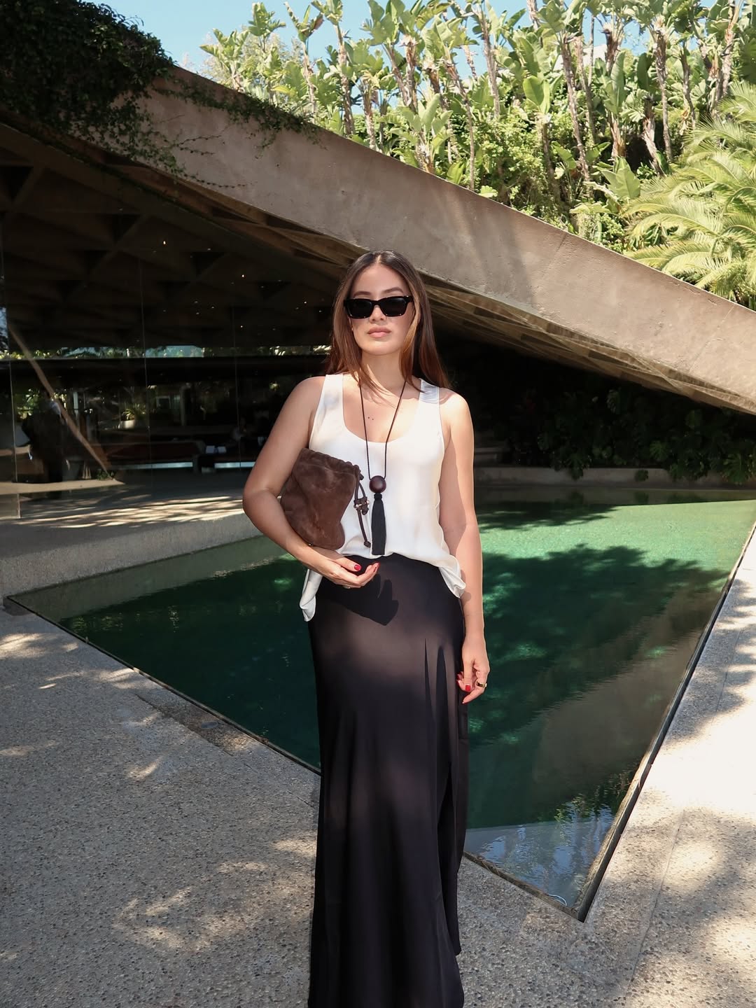 Jill Wallace in a maxi skirt.