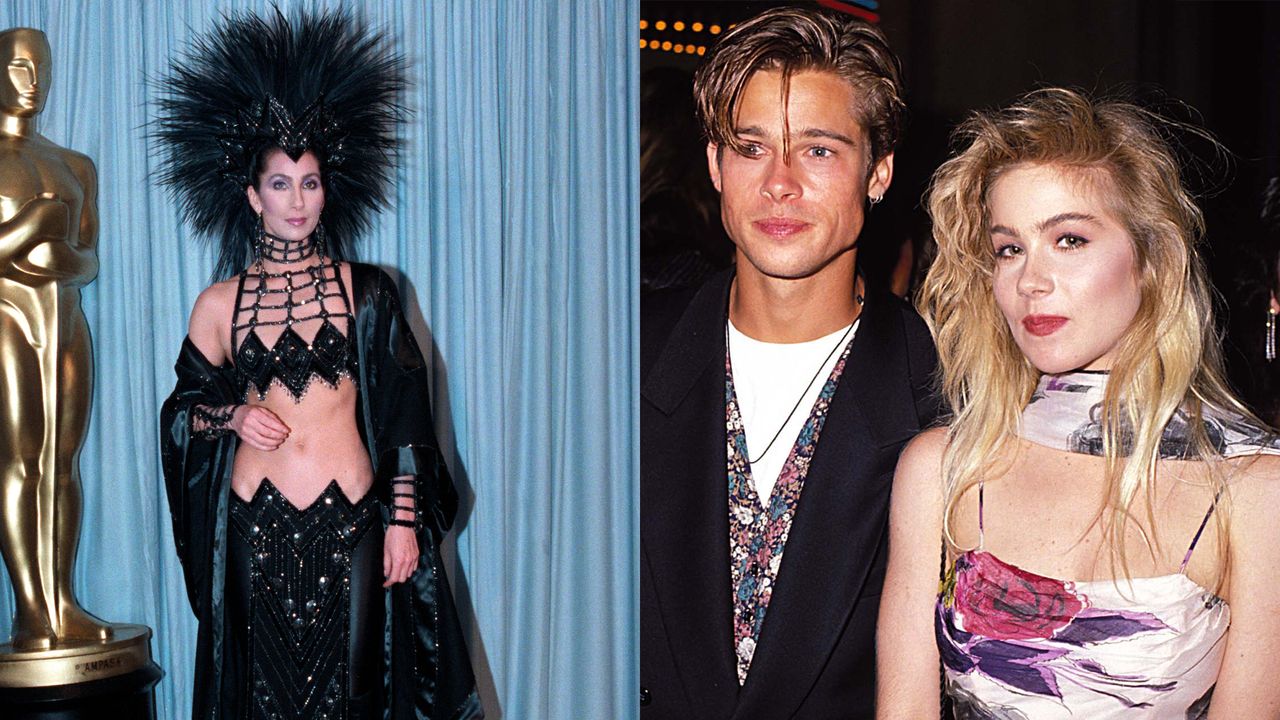 best 80s red carpet moments cher brad pitt christina applegate