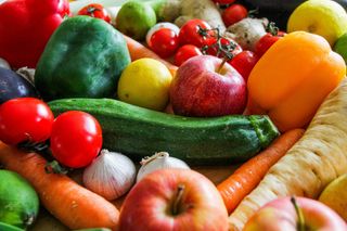 A wide selection of fruit and vegetables