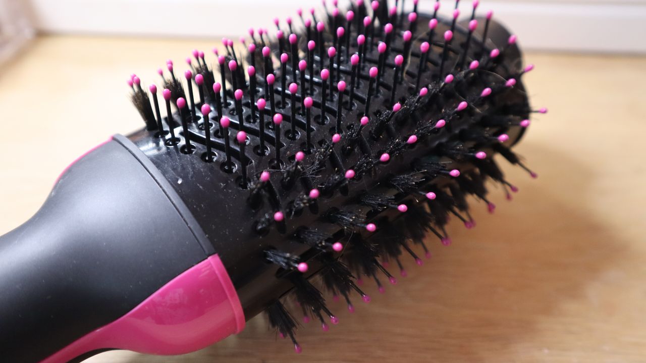 Revlon hot brush on reviewer's dressing table