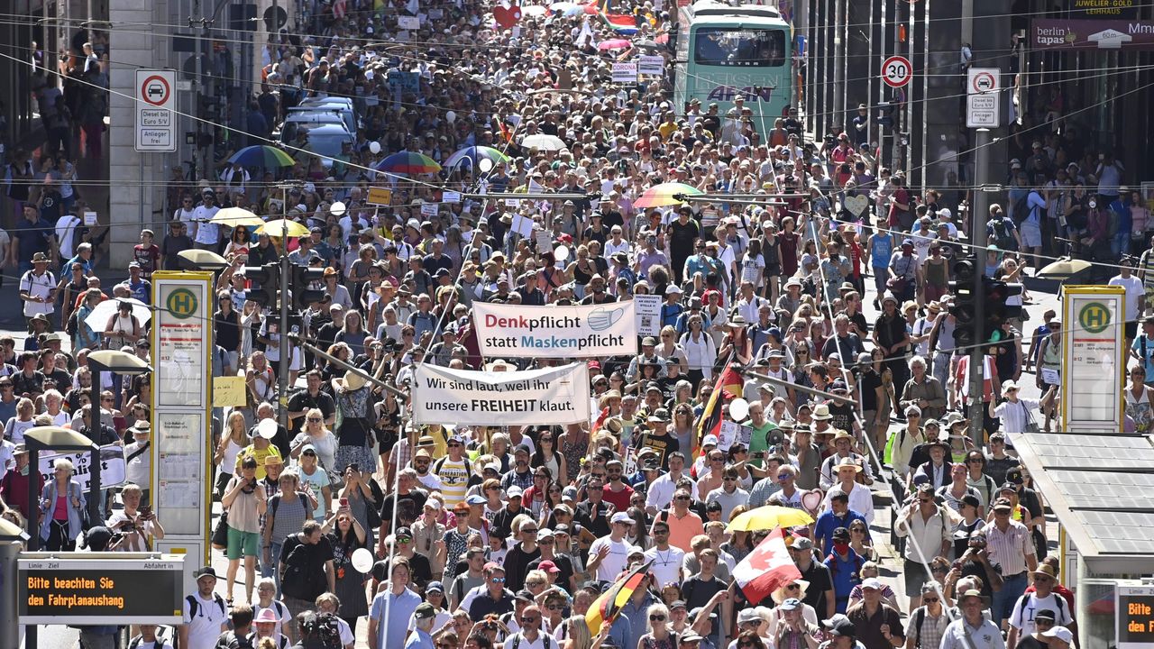 Anti-lockdown protesters in Berlin last year