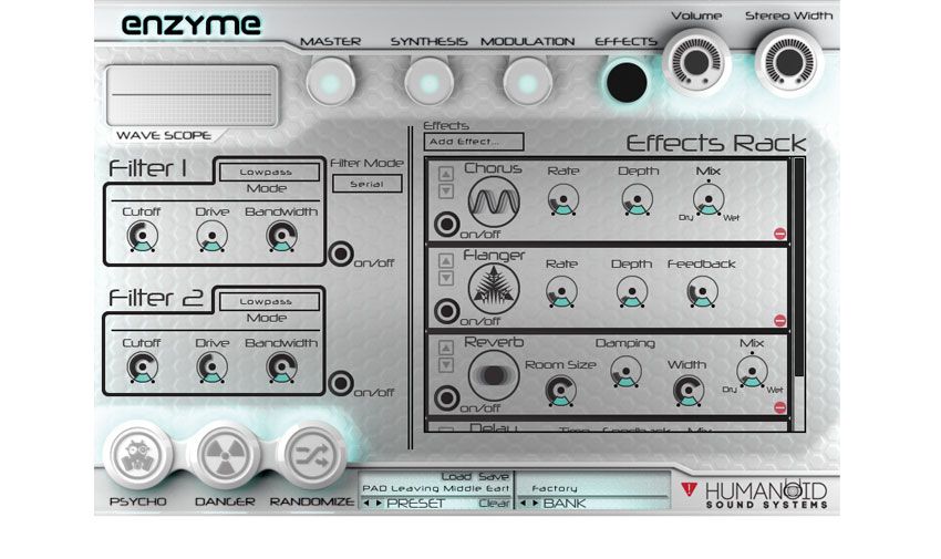 The spice of life! A variety of effects can be mixed and matched in any number or order you like