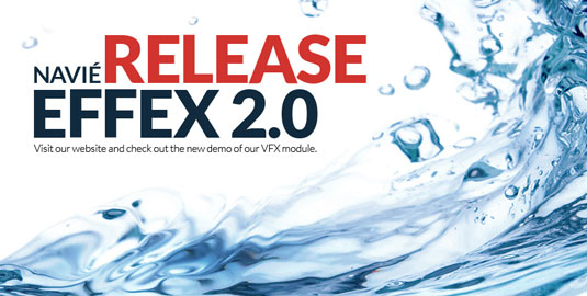 Effex 2.0 is a complete fluid dynamics system capable of creating viscous liquids as well as smoke and fire