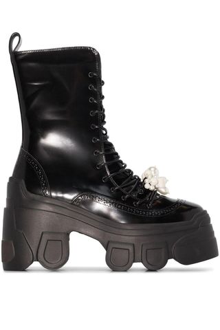 platform black combat boots