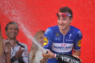 Elia Viviani of Italy and Team Quick-Step Floors happy with his stage 2 victory