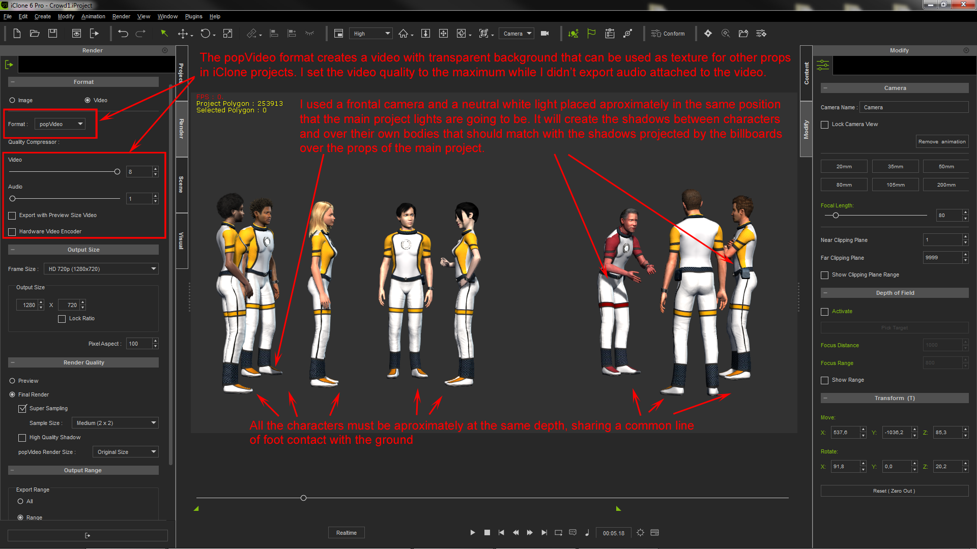 Secondary iClone project with the animated characters