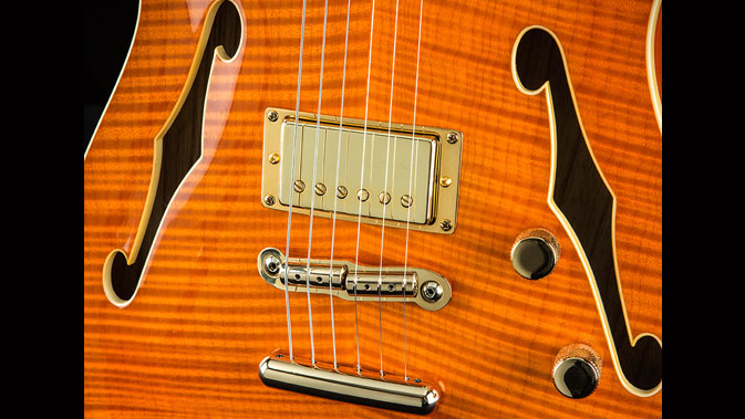 The Fender humbucker gives the Hollow-Body Tele a Thinline-style tone