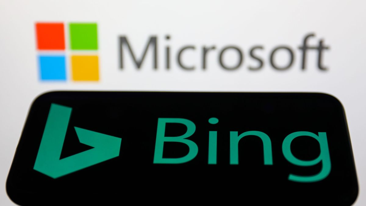 Bing logo displayed on a phone screen