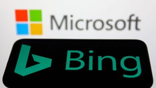 Bing logo displayed on a phone screen
