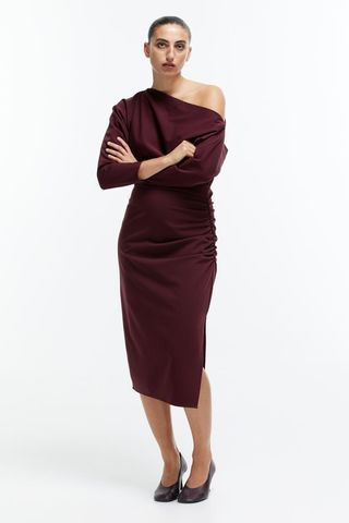 Draped One-Shoulder Dress