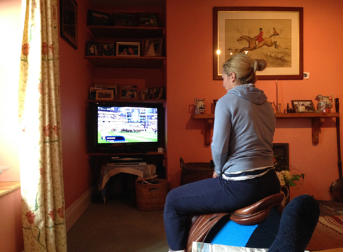 Watching the Grand National in my saddle