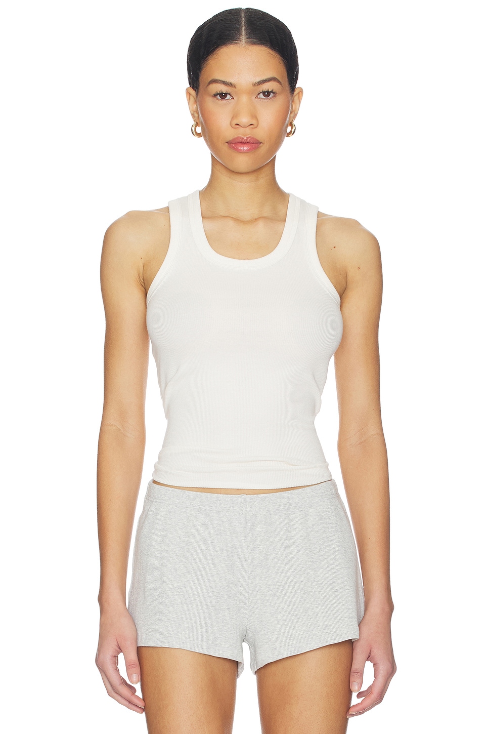 Cotton Rib High Scoop Tank