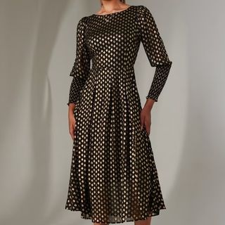 Jolie Moi Metallic Dot Dress