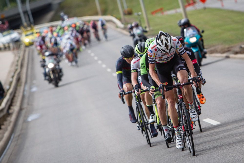 Todays break about to get caught on the climb