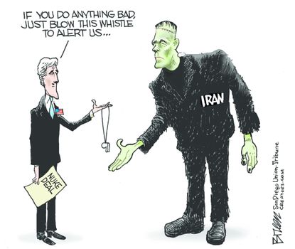 Political cartoon World John Kerry Iran Deal