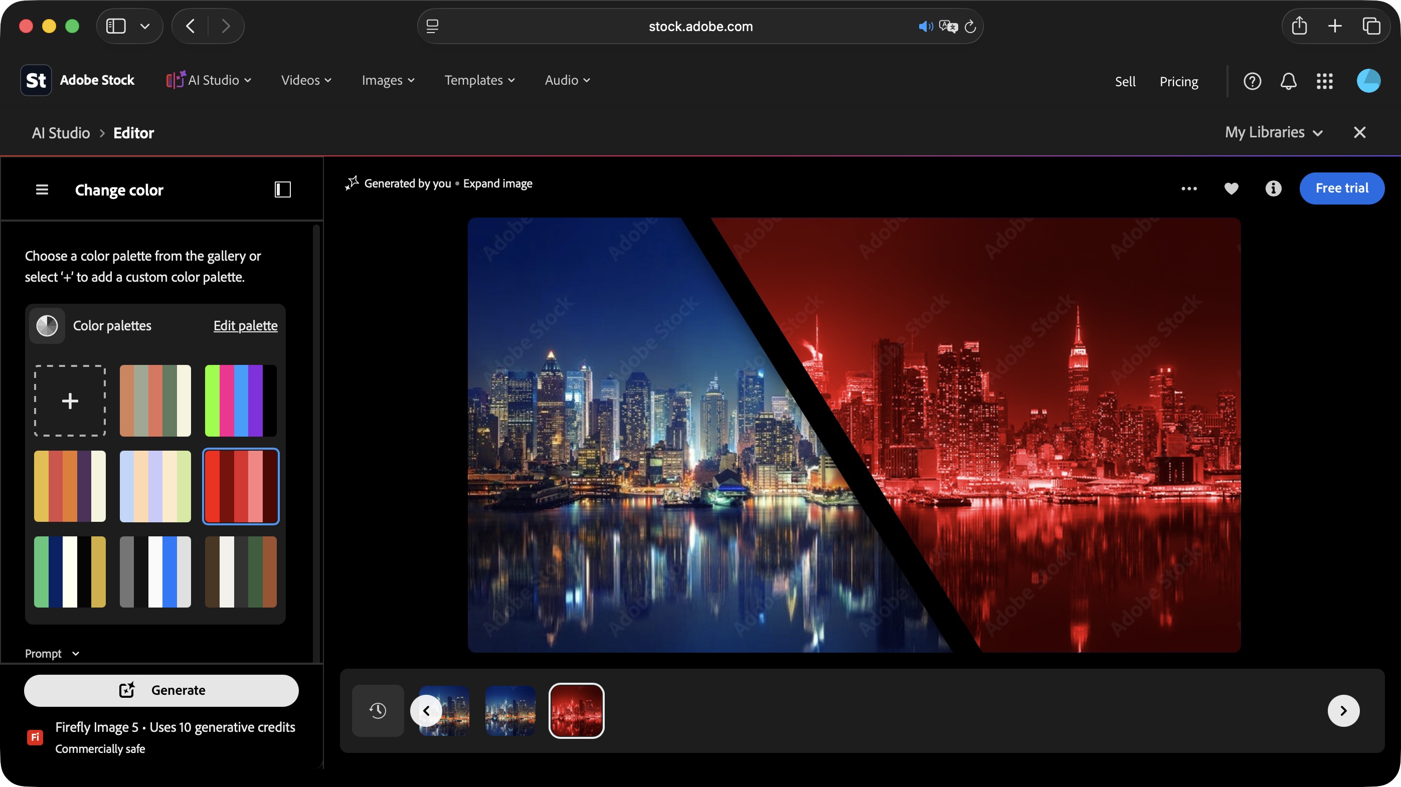 Usingf Adobe Stock's AI Studio tools on a Mac