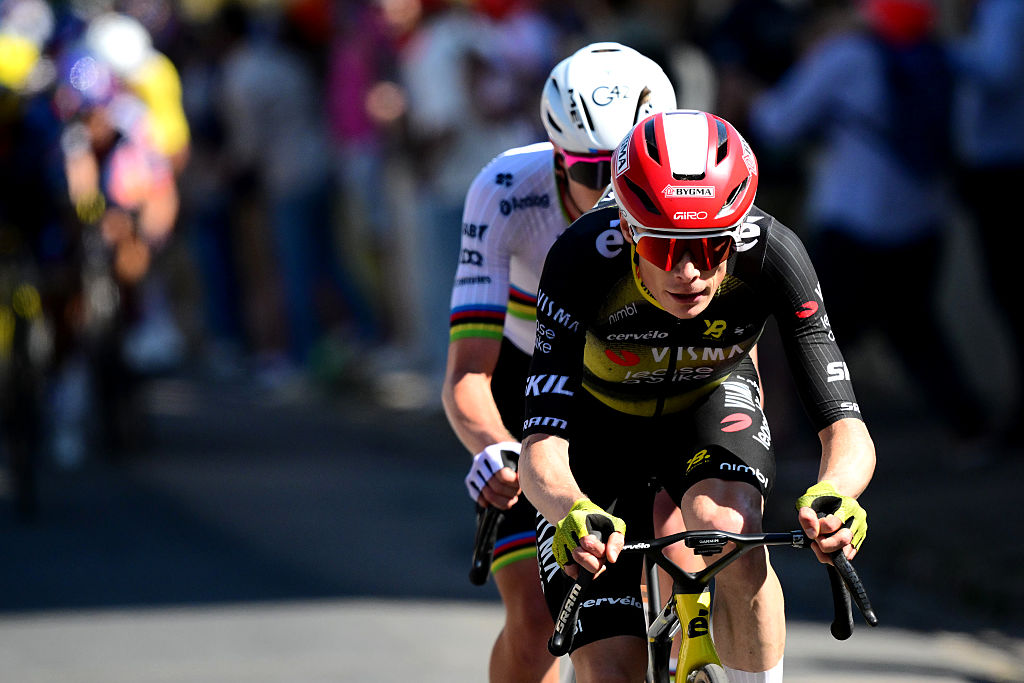Jonas Vingegaard of Denmark and Team Visma | Lease a Bike attacks in the breakaway during the 112th Tour de France, Stage 4 a 174.2km stage from Amiens Metropole to Rouen 