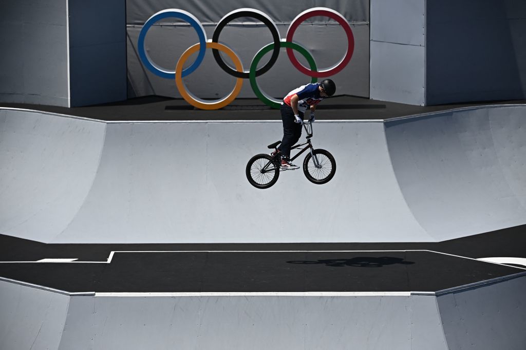 USAs Hannah Roberts competes in the cycling BMX freestyle womens park final at the Ariake Urban Sports Park during the Tokyo 2020 Olympic Games in Tokyo on August 1 2021 Photo by Lionel BONAVENTURE AFP Photo by LIONEL BONAVENTUREAFP via Getty Images