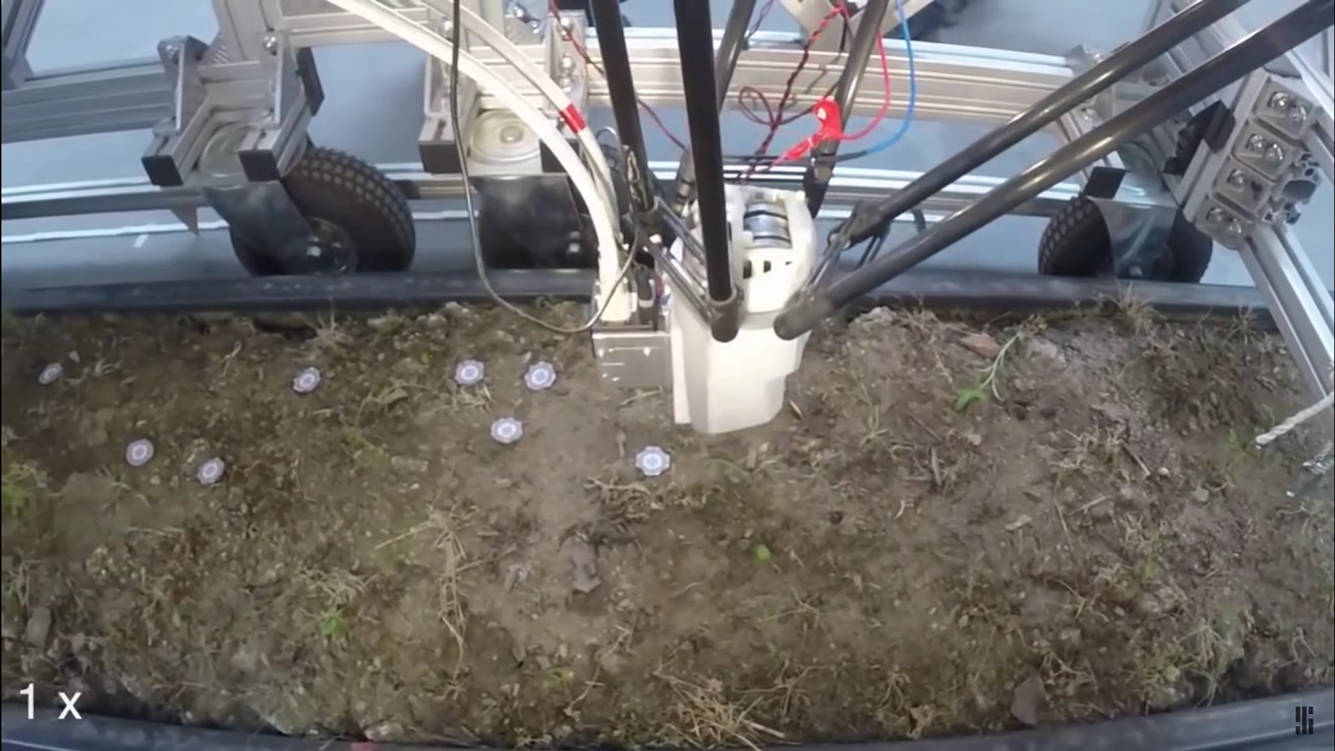 This gardening robot smashes weeds into the ground