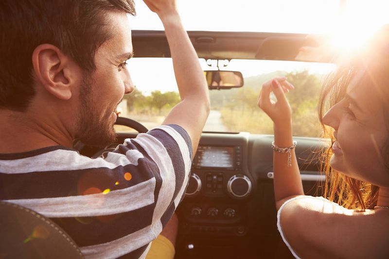 A young couple goes on a road trip