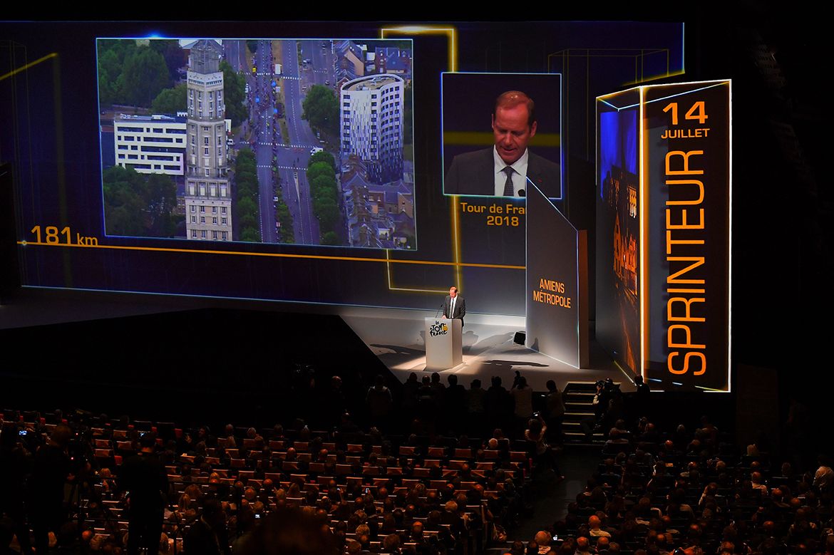 Christian Prudhomme going through the route stage-by-stage