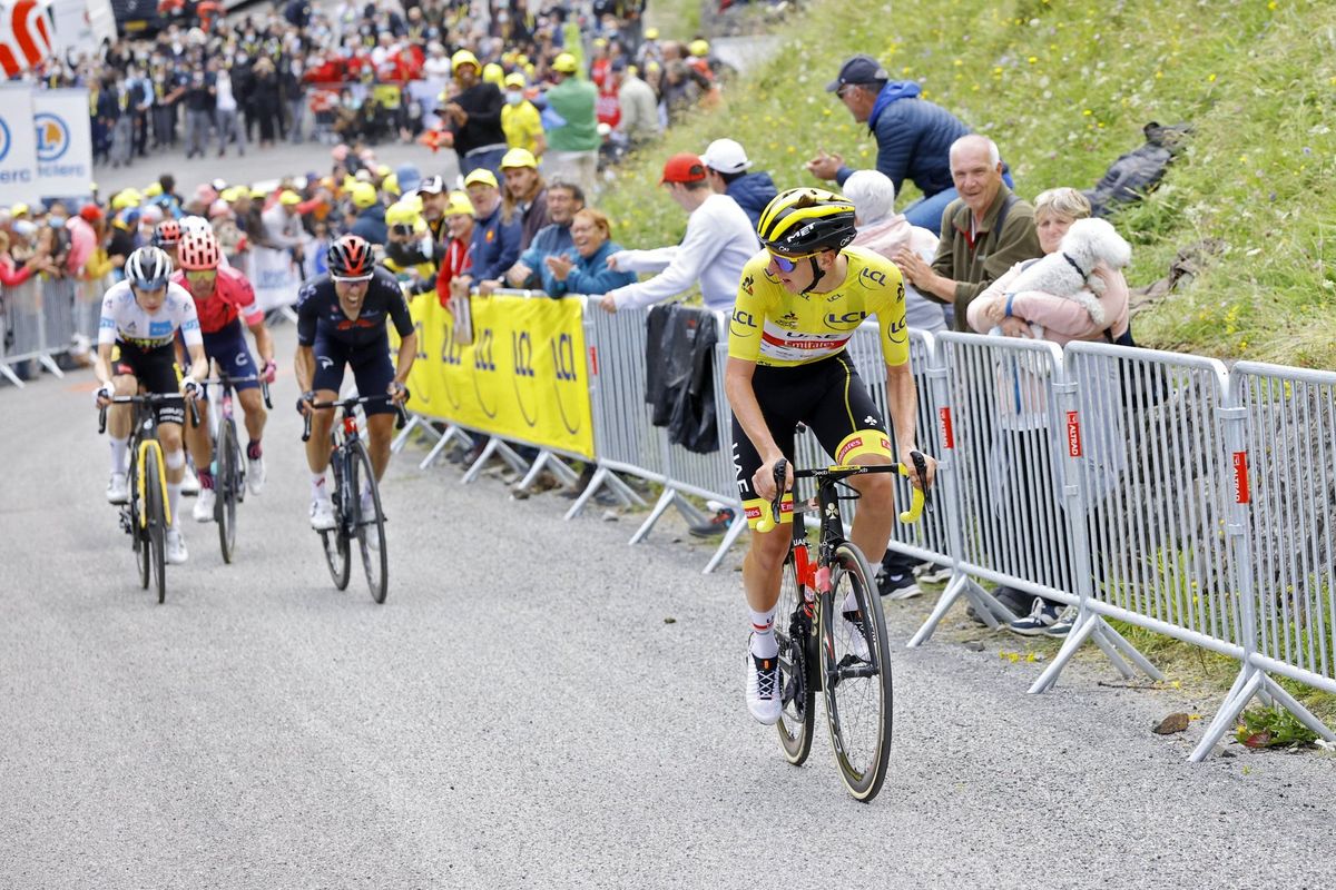 Tadej Pogačar launched multiple attacks on Col du Portet to win stage 17