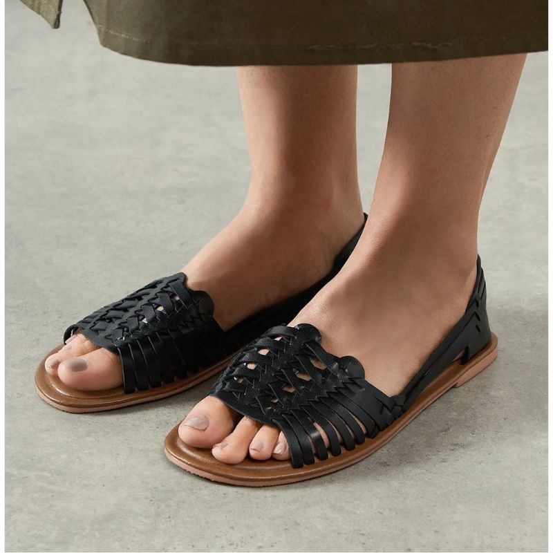 Good For the Sole, Wide Fit Reva Leather Huarache Pumps