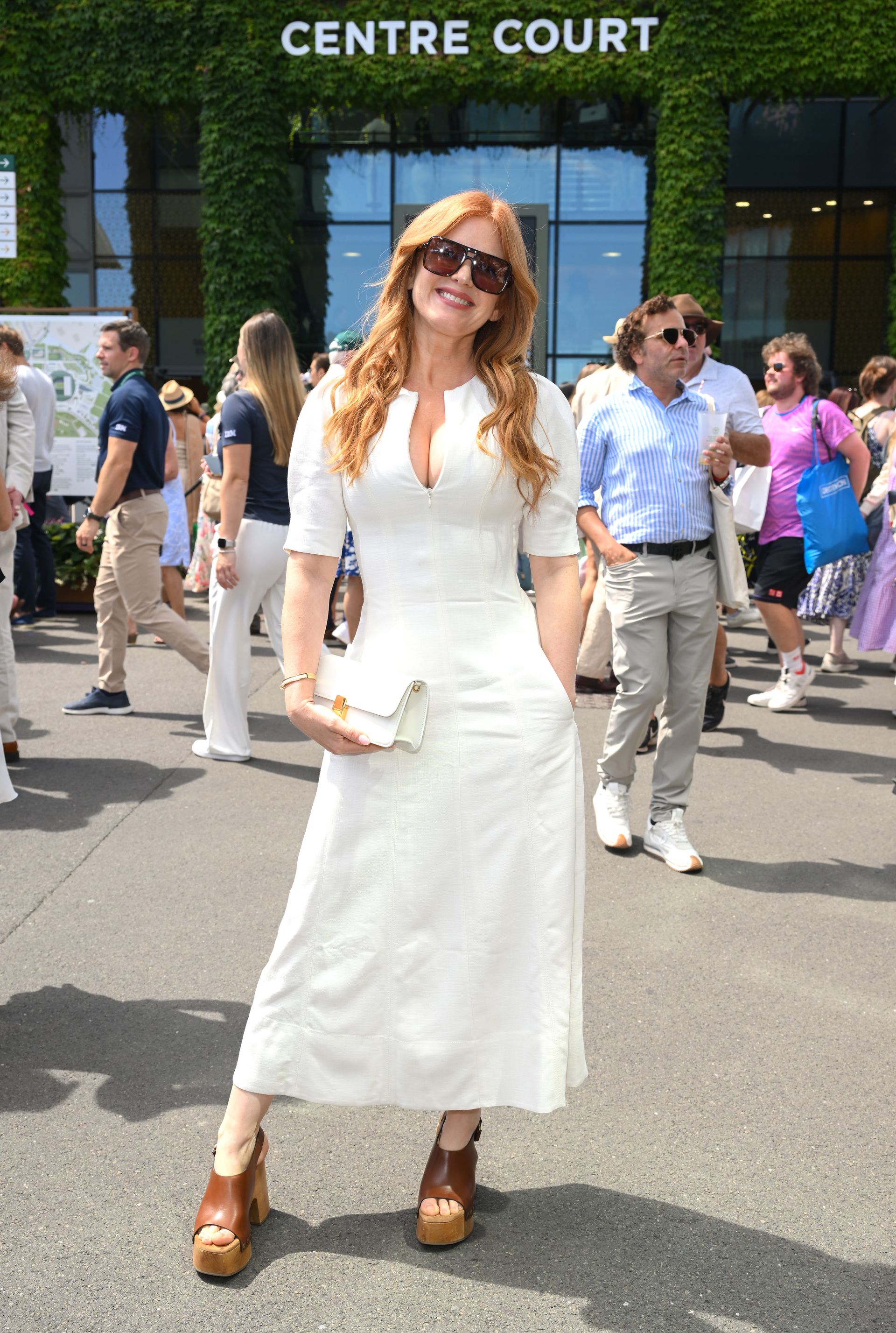 Isla Fisher attends day one of the 2026 Wimbledon Tennis Championships at the All England Lawn Tennis and Croquet Club on June 29, 2026 in London, England. (Photo by Karwai Tang/WireImage)