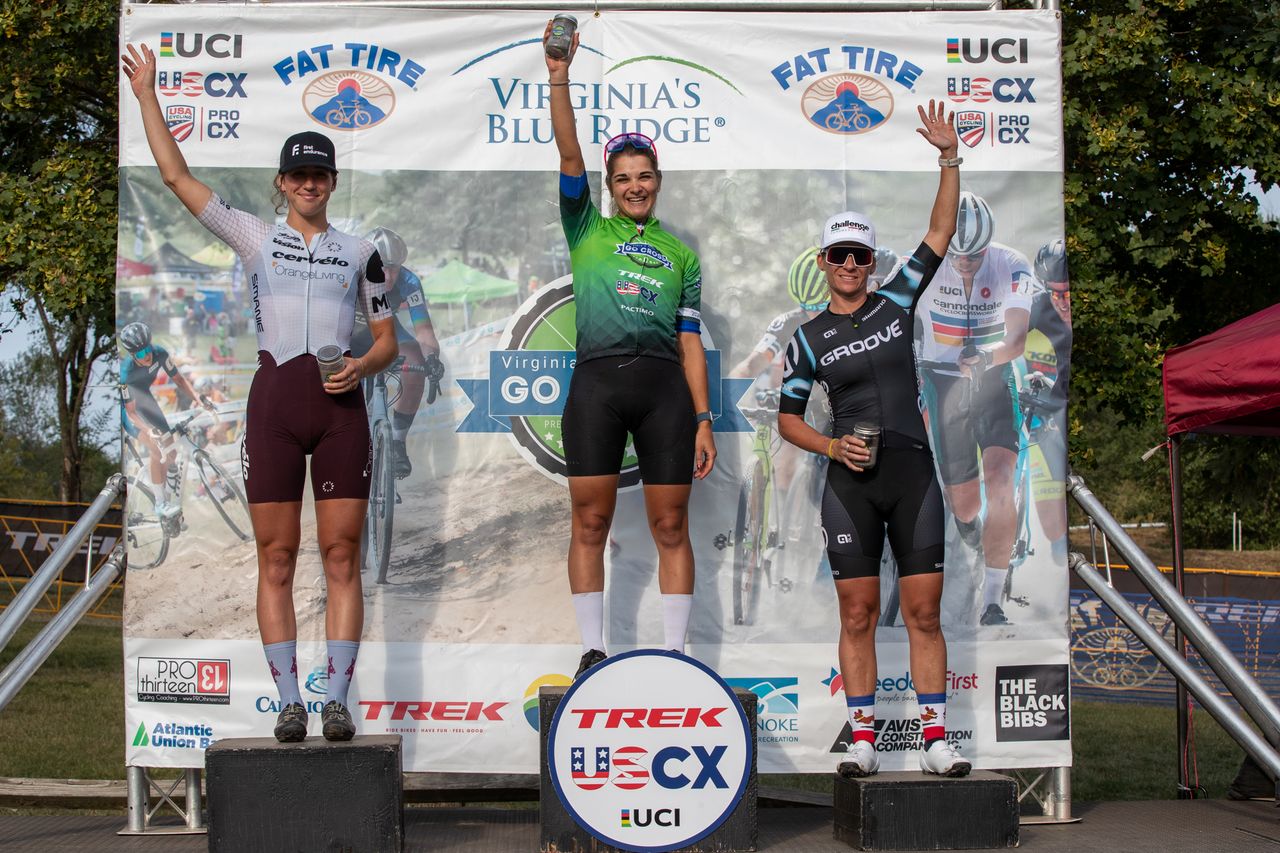 Elite women's odium on day two at GO Cross 2024