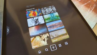Vieunite Textura Digital Canvas review; a selection of artwork on an iPad screen
