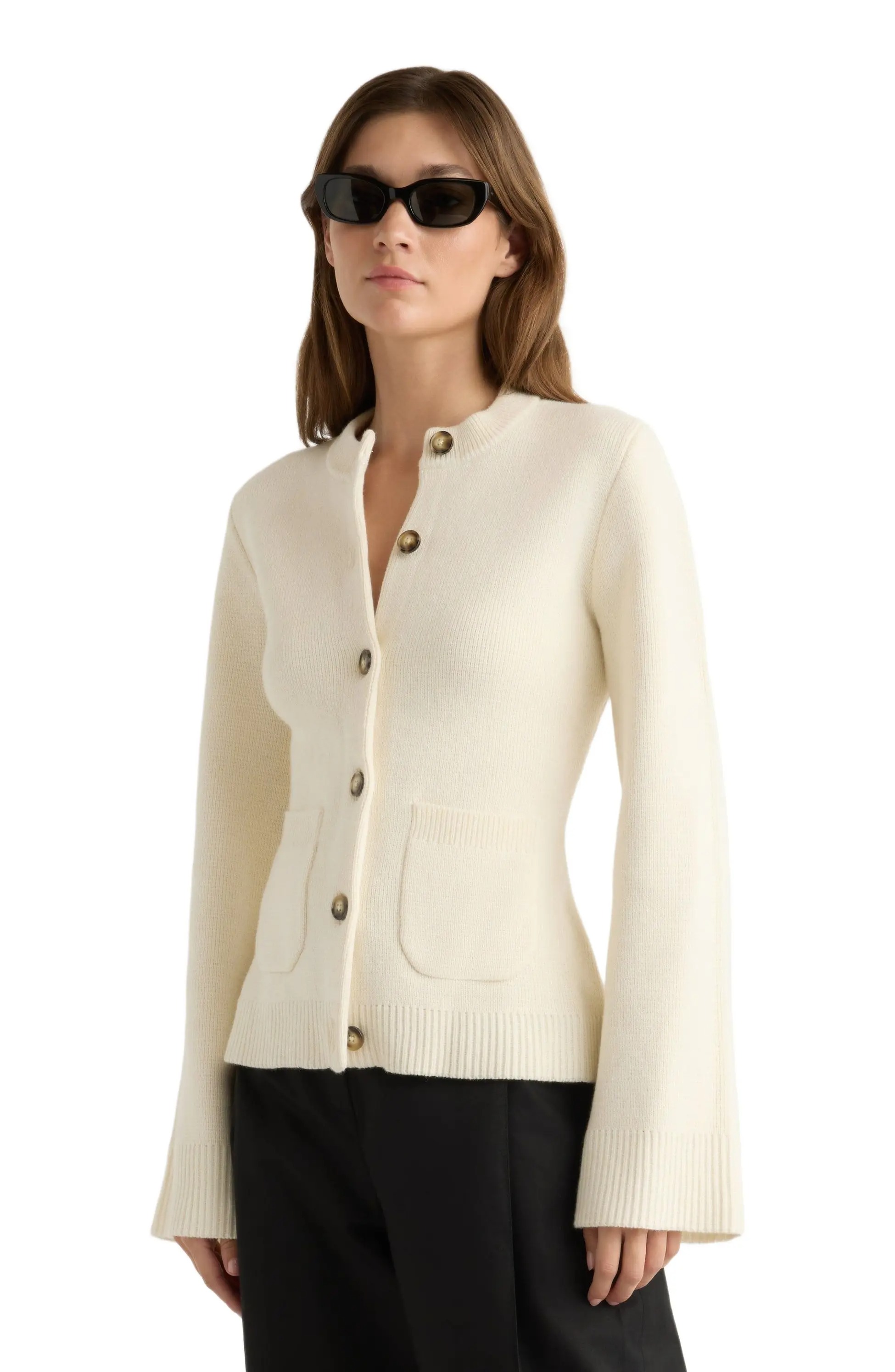 Eames Cotton Wool Button Cardigan