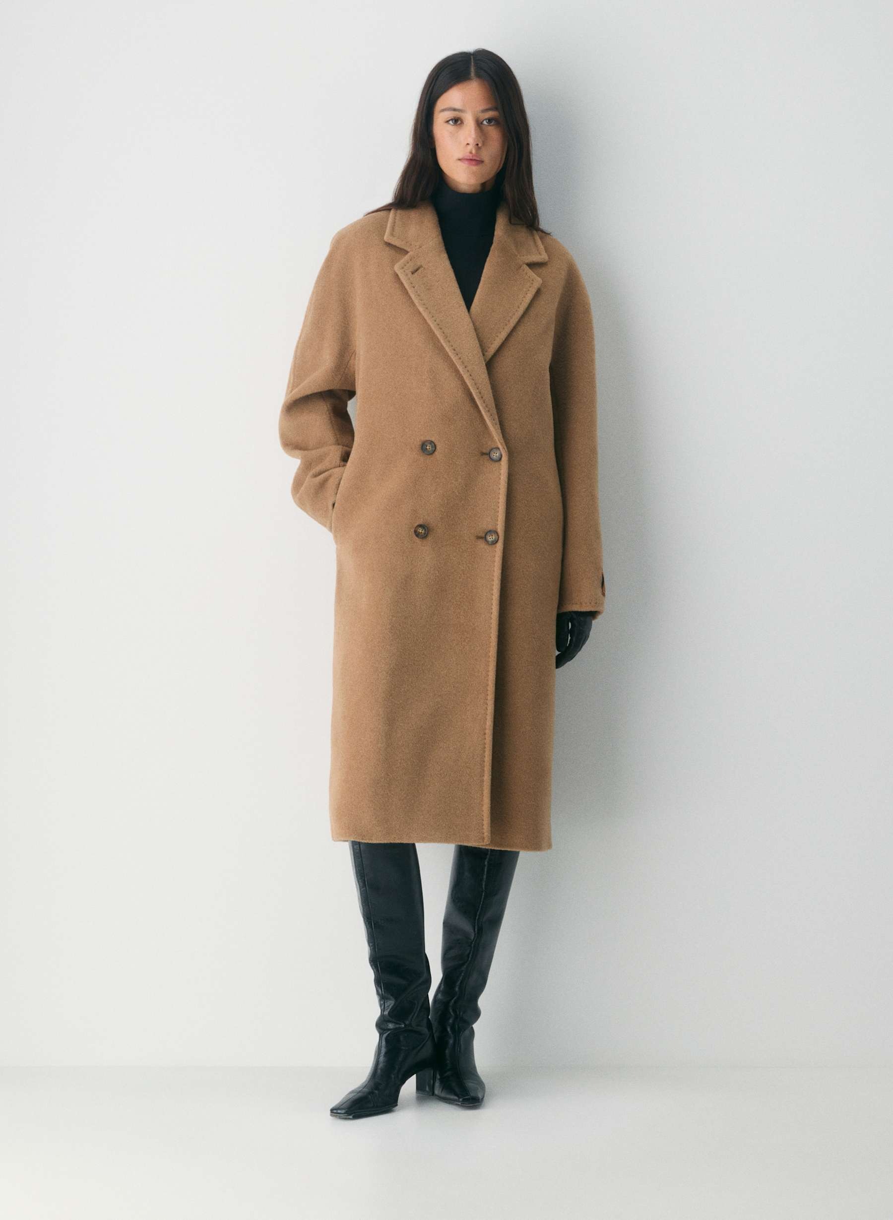 Aritzia, Babaton The Slouch Coat in (Re)Camel Wool in Black