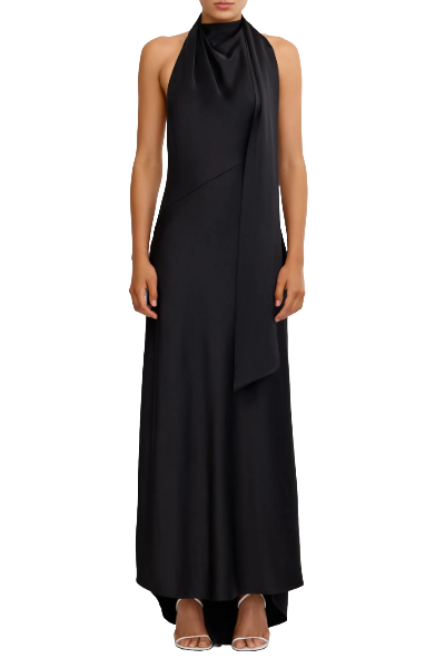 Significant Other, Adriana Open Back Satin Halter Gown