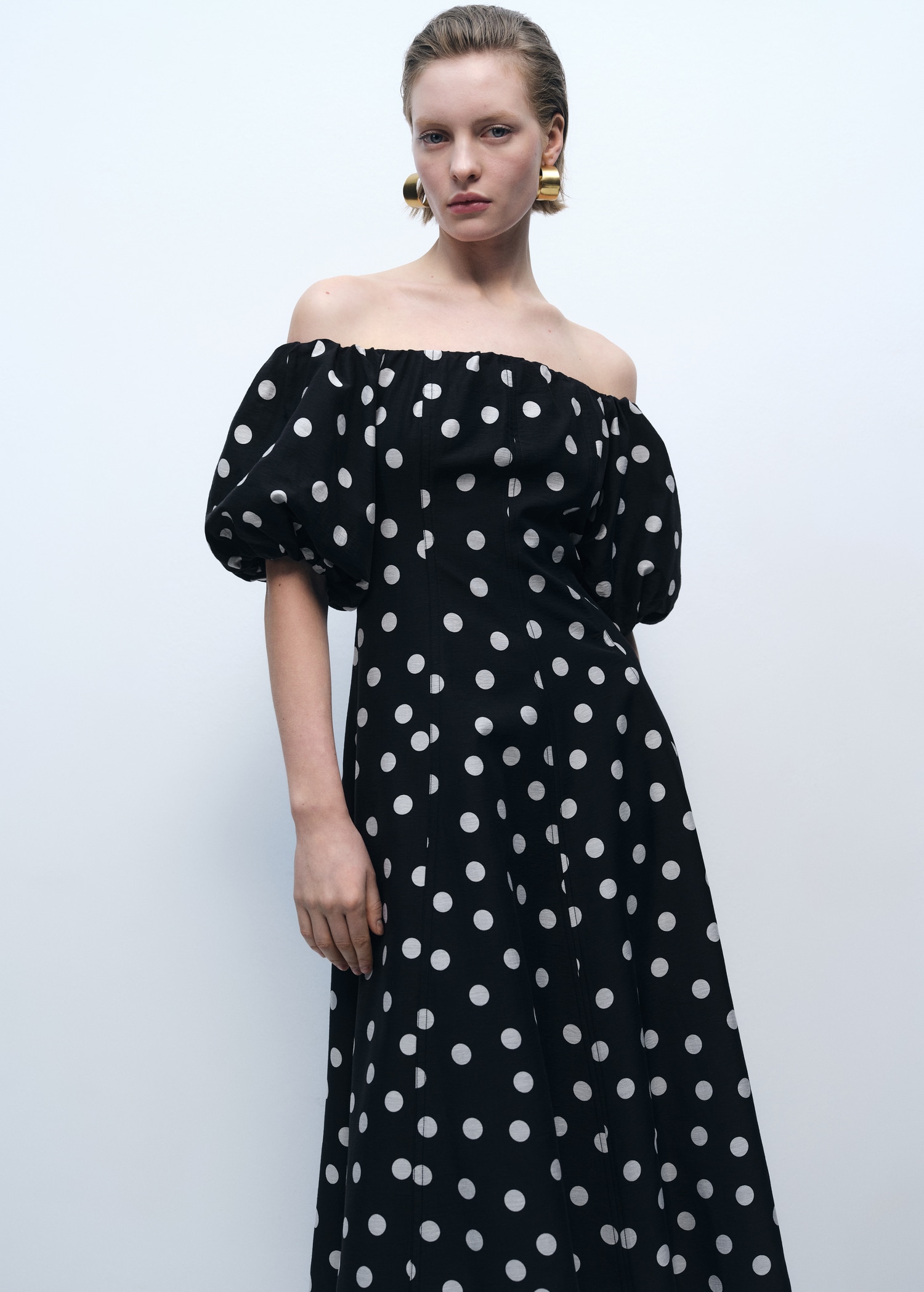 Strapless Polka-Dot Dress - Women | Mango Usa