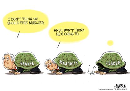 Political cartoon U.S. Mitch McConnell Mueller FBI Trump Russia investigation