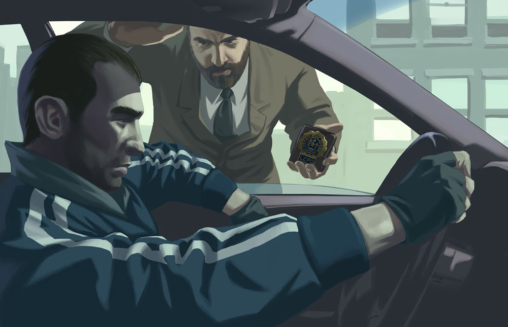 GTA IV art featuring Niko Bellic