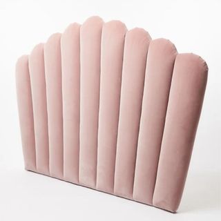 Pink scalloped headboard